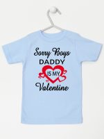 sorry boys daddy is my valentine koszulka z krótkim rękawem kolor błękitny 188