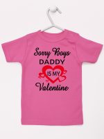 sorry boys daddy is my valentine koszulka z krótkim rękawem kolor ciemny różowy 188