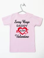 sorry boys daddy is my valentine koszulka z krótkim rękawem kolor różowy 188