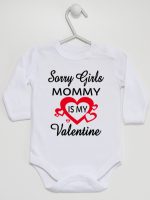 sorry girls mommy is my valentine body z długim rękawem kolor biały 187