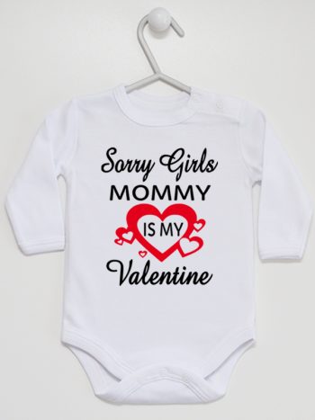 sorry girls mommy is my valentine body z długim rękawem kolor biały 187