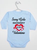 sorry girls mommy is my valentine body z długim rękawem kolor błękitny 187
