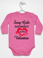 sorry girls mommy is my valentine body z długim rękawem kolor ciemny różowy 187