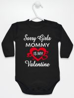 sorry girls mommy is my valentine body z długim rękawem kolor czarny 187