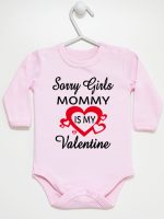 sorry girls mommy is my valentine body z długim rękawem kolor różowy 187