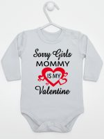sorry girls mommy is my valentine body z długim rękawem kolor szary 187