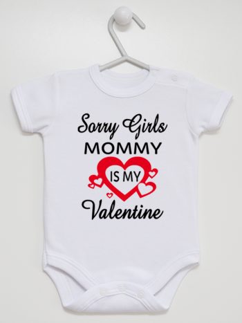 sorry girls mommy is my valentine body z krótkim rękawem kolor biały 187