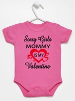 sorry girls mommy is my valentine body z krótkim rękawem kolor ciemny rózowy 187