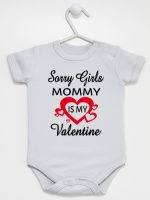 sorry girls mommy is my valentine body z krótkim rękawem kolor szary 187