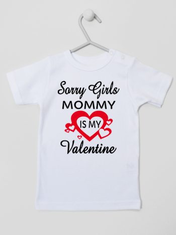 sorry girls mommy is my valentine koszulka z krótkim rękawem kolor biały 187