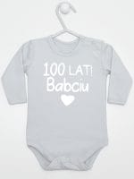 sto lat babciu body z długim rękawem kolor szary 062 sto lat babciu body z długim rękawem kolor szary 062