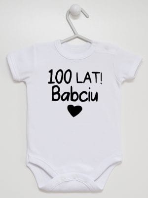 sto lat babciu body z krótkim rękawem kolor biały 062