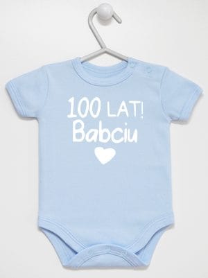 sto lat babciu body z krótkim rękawem kolor błękitny 062