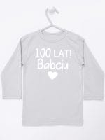 sto lat babciu koszulka z długim rękawem kolor szary 062