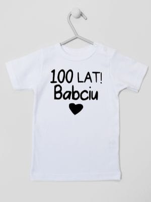 sto lat babciu koszulka z krótkim rękawem kolor biały 062