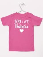 sto lat babciu koszulka z krótkim rękawem kolor ciemny różowy 062