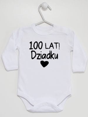 sto lat dziadku body z długim rękawem kolor biały 063