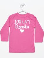 sto lat dziadku koszulka z długim rękawem kolor ciemny różowy 063