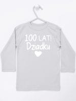 sto lat dziadku koszulka z długim rękawem kolor szary 063