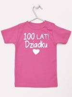 sto lat dziadku koszulka z krótkim rękawem kolor ciemny różowy 063