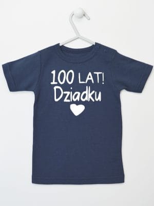 sto lat dziadku koszulka z krótkim rękawem kolor granatowy 063