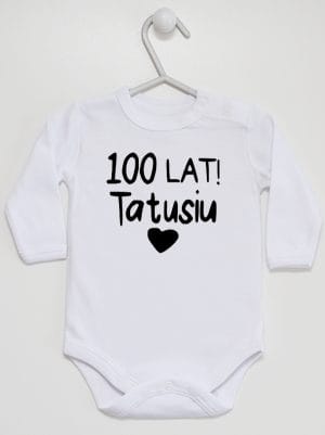 sto lat tatusiu body z długim rękawem kolor biały 065