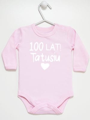 sto lat tatusiu body z długim rękawem kolor różowy 065