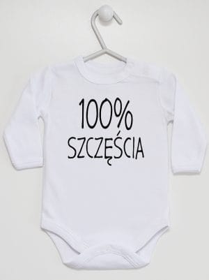 sto procent szczęścia body z długim rękawem kolor biały 058