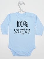 sto procent szczęścia body z długim rękawem kolor błękitny 058