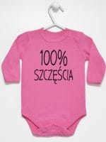 sto procent szczęścia body z długim rękawem kolor ciemny różowy 058