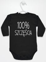 sto procent szczęścia body z długim rękawem kolor czarny 058