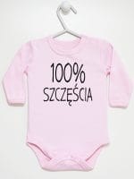 sto procent szczęścia body z długim rękawem kolor różowy 058