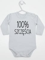 sto procent szczęścia body z długim rękawem kolor szary 058
