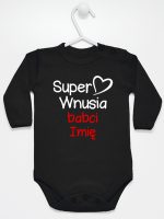 super wnusia babci z imieniem body z długim rękawem kolor czarny 095