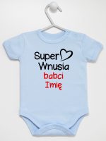 super wnusia babci z imieniem body z krótkim rękawem kolor błękitny 095