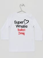 super wnusia babci z imieniem koszulka z długim rękawem kolor biały 095