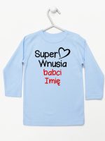 super wnusia babci z imieniem koszulka z długim rękawem kolor błękitny 095