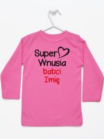 super wnusia babci z imieniem koszulka z długim rękawem kolor ciemny różowy 095