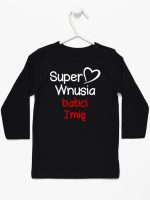 super wnusia babci z imieniem koszulka z długim rękawem kolor czarny 095