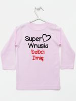 super wnusia babci z imieniem koszulka z długim rękawem kolor różowy 095