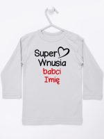 super wnusia babci z imieniem koszulka z długim rękawem kolor szary 095