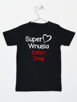 super wnusia babci z imieniem koszulka z krótkim rękawem kolor czarny 095