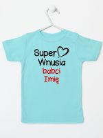 super wnusia babci z imieniem koszulka z krótkim rękawem kolor miętowy 095