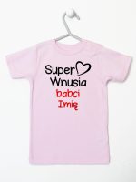 super wnusia babci z imieniem koszulka z krótkim rękawem kolor różowy 095