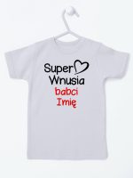 super wnusia babci z imieniem koszulka z krótkim rękawem kolor szary 095