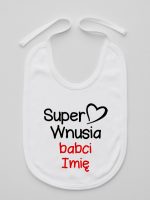 super wnusia babci z imieniem śliniak niemowlęcy kolor biały 095