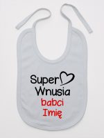 super wnusia babci z imieniem śliniak niemowlęcy kolor szary 095