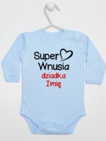 super wnusia dziadka z imieniem body z długim rękawem kolor błękitny 094 super wnusia dziadka z imieniem body z długim rękawem kolor błękitny 094
