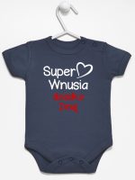 super wnusia dziadka z imieniem body z krótkim rękawem kolor granatowy 094 super wnusia dziadka z imieniem body z krótkim rękawem kolor granatowy 094