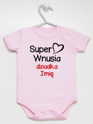 super wnusia dziadka z imieniem body z krótkim rękawem kolor różowy 094